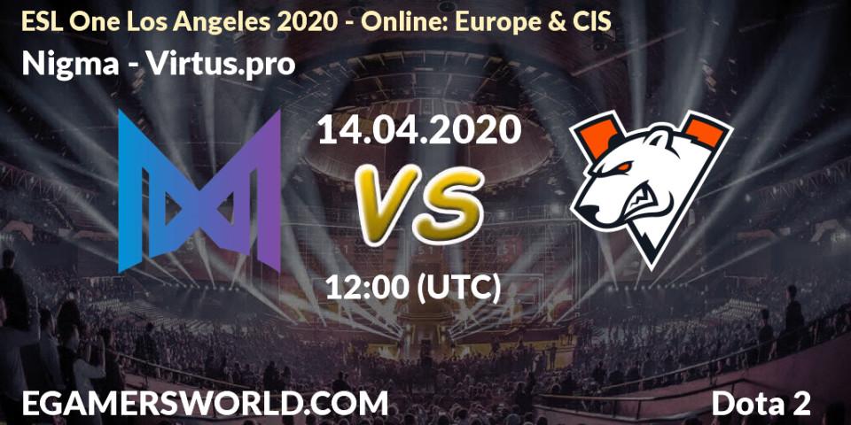 Nigma проти Virtus.pro: Поради щодо ставок, прогнози на матчі. 14.04.2020 at 12:32. Dota 2, ESL One Los Angeles 2020 - Online: Europe & CIS