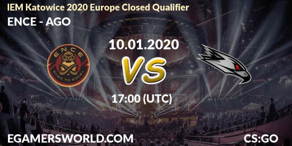 ENCE проти AGO: Поради щодо ставок, прогнози на матчі. 10.01.2020 at 17:00. Counter-Strike (CS2), IEM Katowice 2020 Europe Closed Qualifier