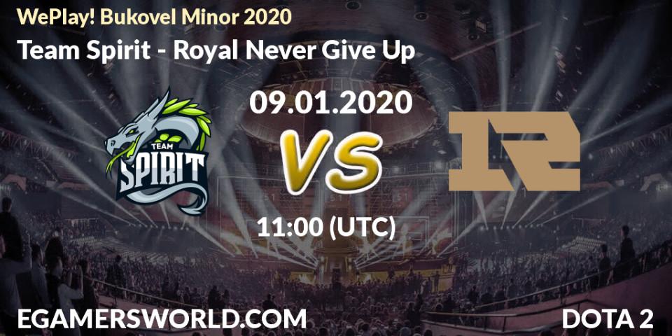 Team Spirit проти Royal Never Give Up: Поради щодо ставок, прогнози на матчі. 09.01.2020 at 11:00. Dota 2, WePlay! Bukovel Minor 2020