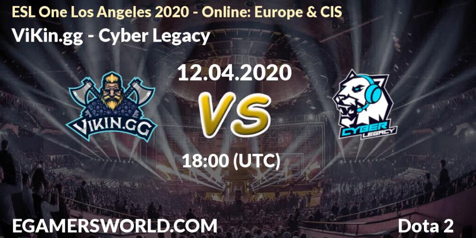 ViKin.gg проти Cyber Legacy: Поради щодо ставок, прогнози на матчі. 12.04.2020 at 16:31. Dota 2, ESL One Los Angeles 2020 - Online: Europe & CIS