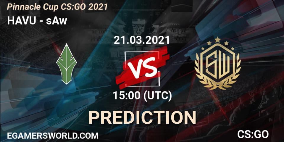 HAVU проти sAw: Поради щодо ставок, прогнози на матчі. 21.03.2021 at 15:00. Counter-Strike (CS2), Pinnacle Cup #1