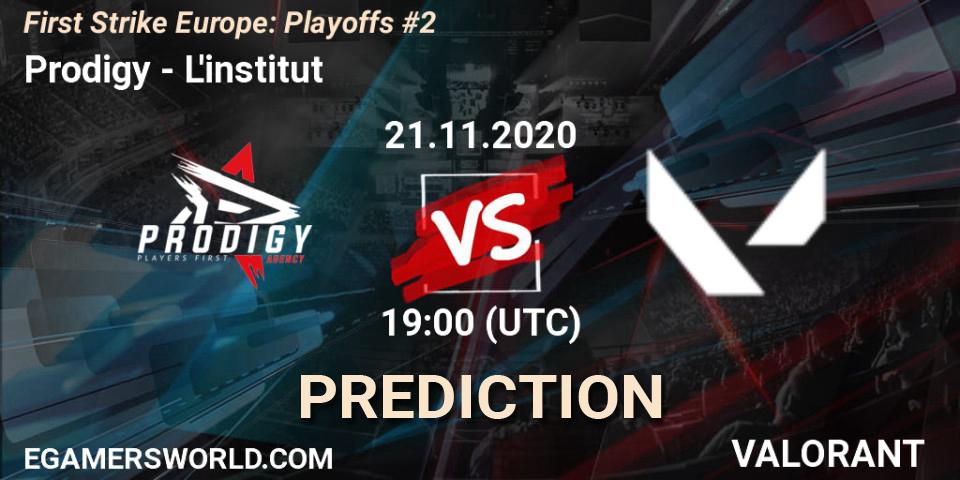 Prodigy проти L'institut: Поради щодо ставок, прогнози на матчі. 21.11.2020 at 19:00. VALORANT, First Strike Europe: Playoffs #2