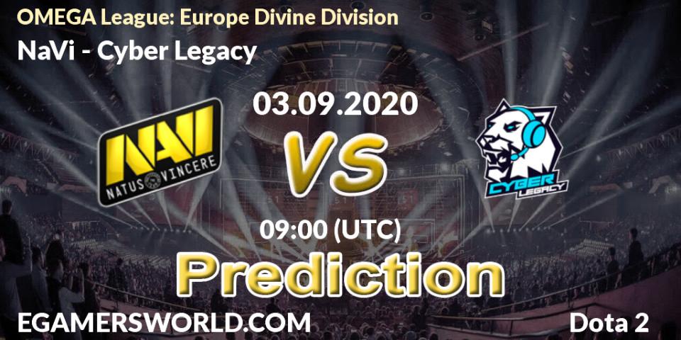 NaVi проти Cyber Legacy: Поради щодо ставок, прогнози на матчі. 03.09.2020 at 09:00. Dota 2, OMEGA League: Europe Divine Division