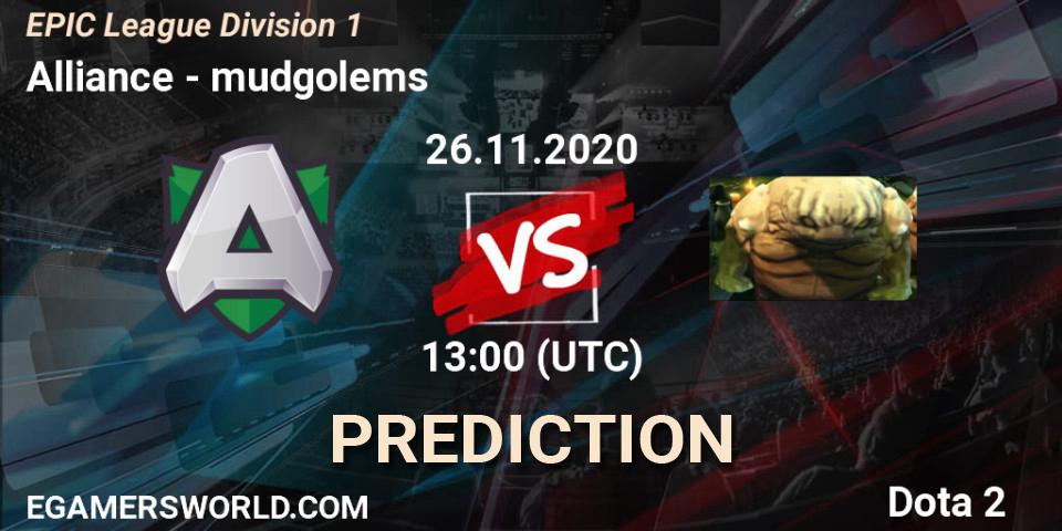 Alliance проти mudgolems: Поради щодо ставок, прогнози на матчі. 28.11.2020 at 13:00. Dota 2, EPIC League Division 1