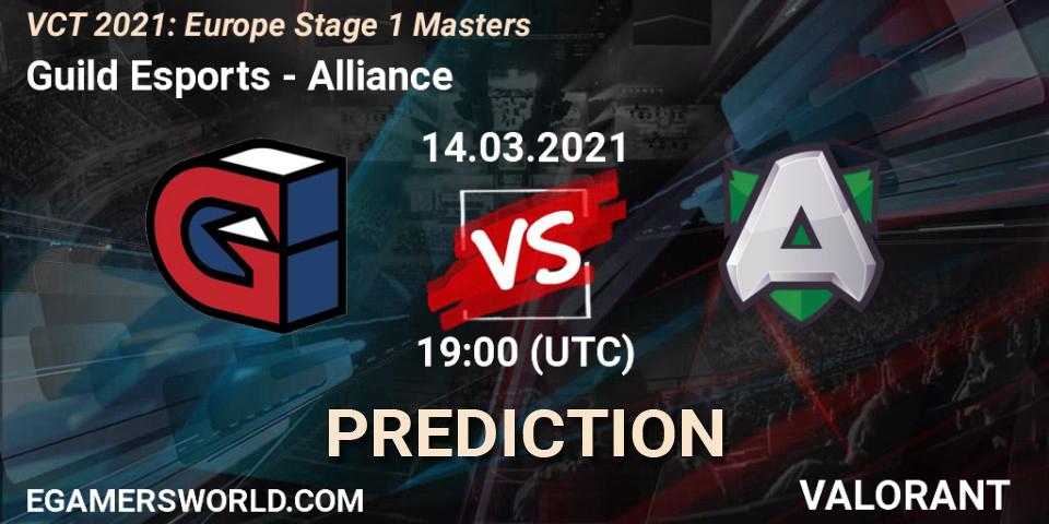 Guild Esports проти Alliance: Поради щодо ставок, прогнози на матчі. 14.03.2021 at 19:00. VALORANT, VCT 2021: Europe Stage 1 Masters