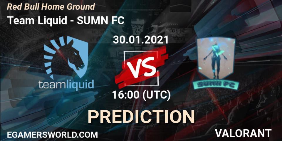 Team Liquid проти SUMN FC: Поради щодо ставок, прогнози на матчі. 30.01.2021 at 16:00. VALORANT, Red Bull Home Ground