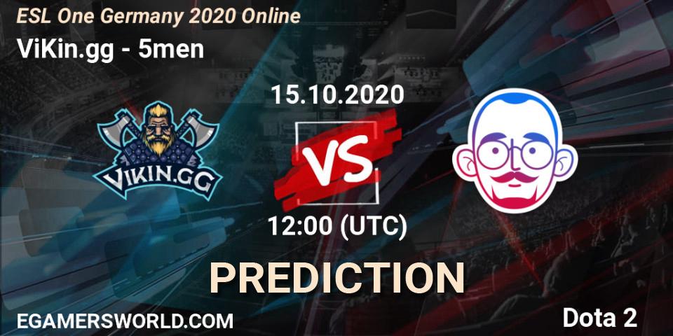 ViKin.gg проти 5men: Поради щодо ставок, прогнози на матчі. 15.10.2020 at 12:00. Dota 2, ESL One Germany 2020 Online