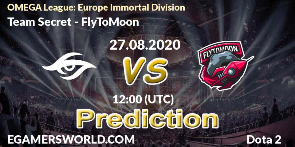 Team Secret проти FlyToMoon: Поради щодо ставок, прогнози на матчі. 27.08.2020 at 12:06. Dota 2, OMEGA League: Europe Immortal Division
