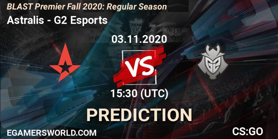 Astralis проти G2 Esports: Поради щодо ставок, прогнози на матчі. 03.11.2020 at 15:30. Counter-Strike (CS2), BLAST Premier Fall 2020: Regular Season
