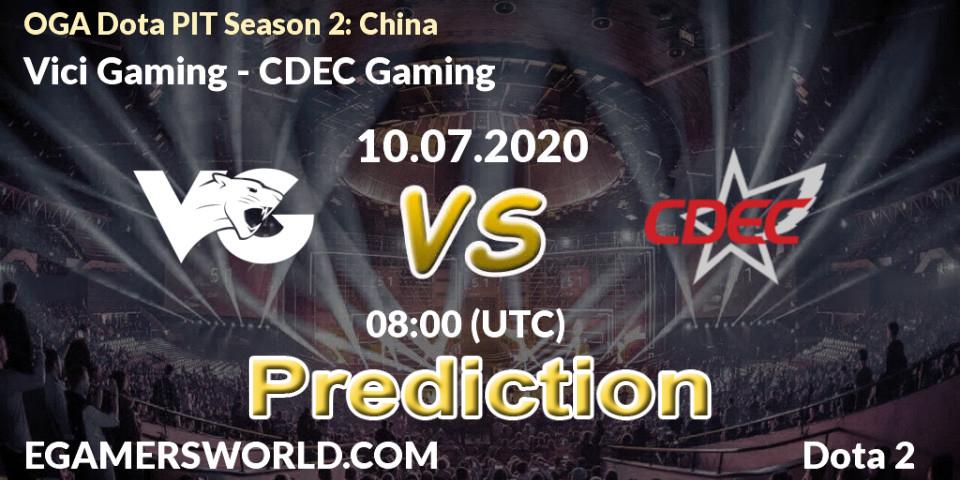 Vici Gaming проти CDEC Gaming: Поради щодо ставок, прогнози на матчі. 10.07.2020 at 08:00. Dota 2, OGA Dota PIT Season 2: China