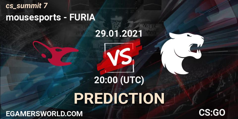 mousesports проти FURIA: Поради щодо ставок, прогнози на матчі. 29.01.2021 at 20:15. Counter-Strike (CS2), cs_summit 7