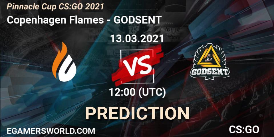 Copenhagen Flames проти GODSENT: Поради щодо ставок, прогнози на матчі. 13.03.2021 at 12:00. Counter-Strike (CS2), Pinnacle Cup #1