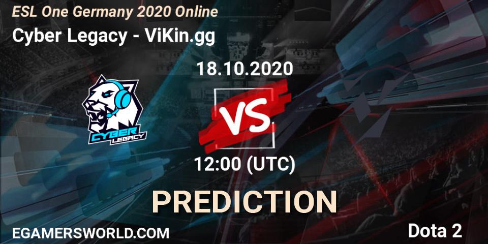 Cyber Legacy проти ViKin.gg: Поради щодо ставок, прогнози на матчі. 18.10.2020 at 12:00. Dota 2, ESL One Germany 2020 Online