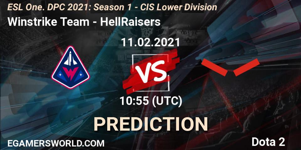 Winstrike Team проти HellRaisers: Поради щодо ставок, прогнози на матчі. 11.02.2021 at 10:55. Dota 2, ESL One. DPC 2021: Season 1 - CIS Lower Division