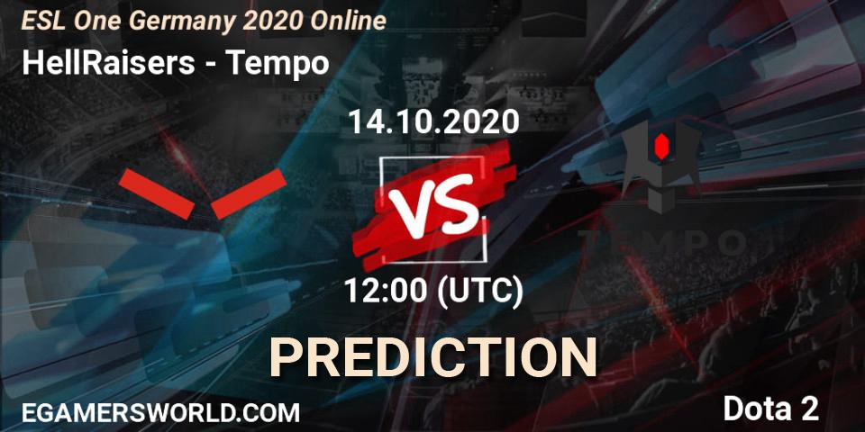 HellRaisers проти Tempo: Поради щодо ставок, прогнози на матчі. 14.10.2020 at 12:00. Dota 2, ESL One Germany 2020 Online