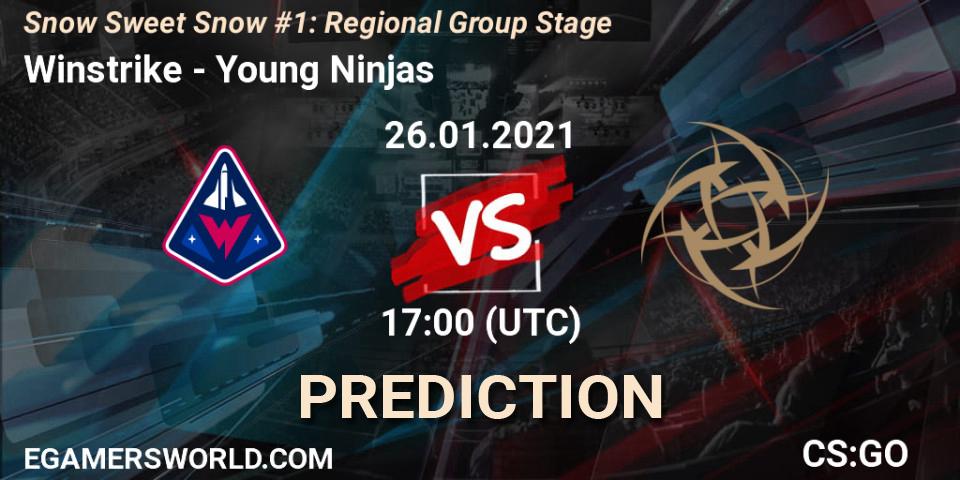 Winstrike проти Young Ninjas: Поради щодо ставок, прогнози на матчі. 26.01.2021 at 17:30. Counter-Strike (CS2), Snow Sweet Snow #1: Regional Group Stage