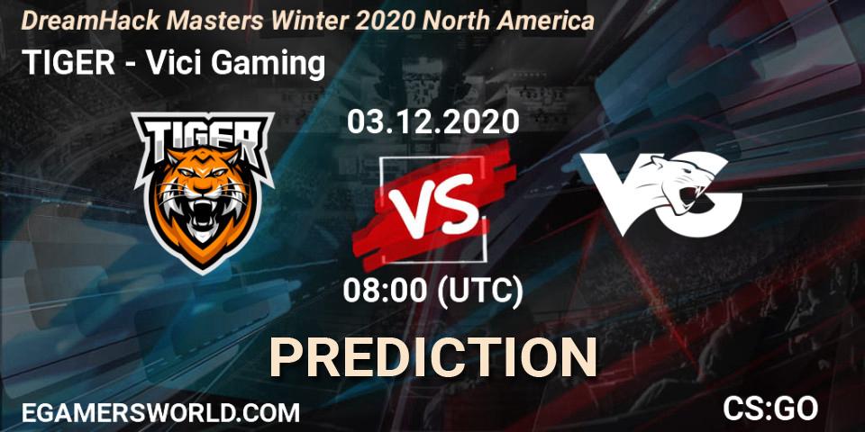 TIGER проти Vici Gaming: Поради щодо ставок, прогнози на матчі. 03.12.2020 at 08:00. Counter-Strike (CS2), DreamHack Masters Winter 2020 Asia
