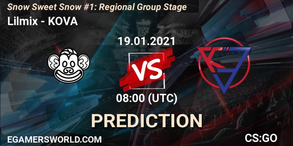 Lilmix проти KOVA: Поради щодо ставок, прогнози на матчі. 19.01.2021 at 08:00. Counter-Strike (CS2), Snow Sweet Snow #1: Regional Group Stage