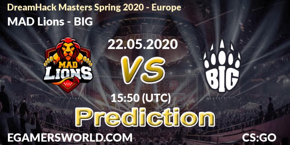 MAD Lions проти BIG: Поради щодо ставок, прогнози на матчі. 22.05.2020 at 15:30. Counter-Strike (CS2), DreamHack Masters Spring 2020 - Europe