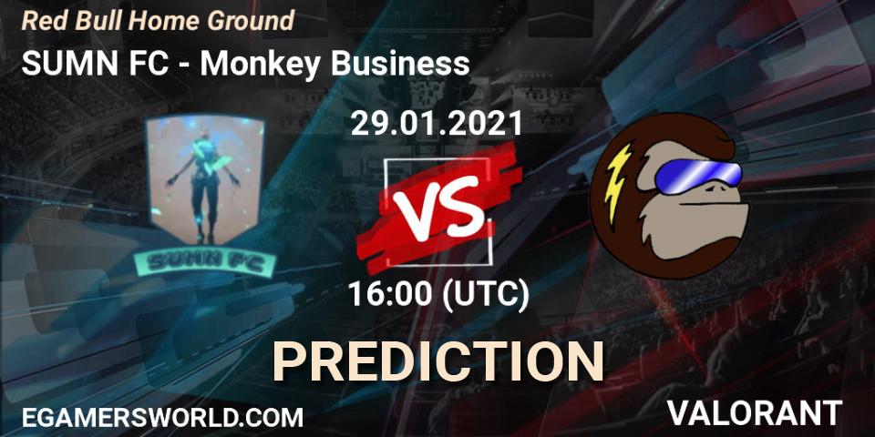 SUMN FC проти Monkey Business: Поради щодо ставок, прогнози на матчі. 29.01.2021 at 16:00. VALORANT, Red Bull Home Ground
