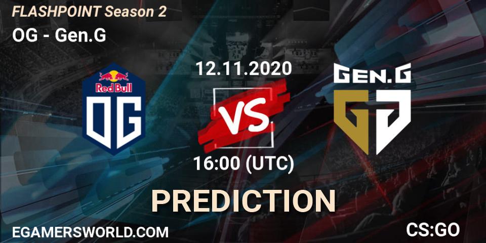 OG проти Gen.G: Поради щодо ставок, прогнози на матчі. 12.11.2020 at 16:10. Counter-Strike (CS2), Flashpoint Season 2