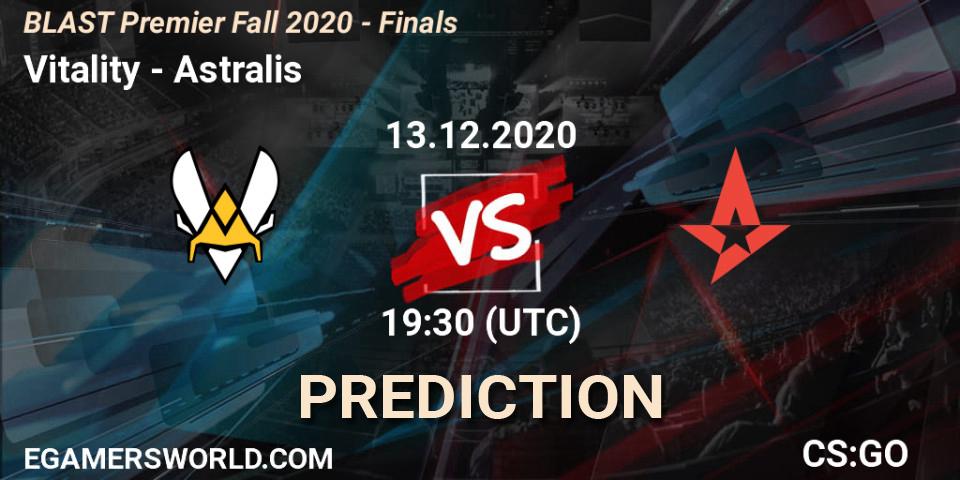 Vitality проти Astralis: Поради щодо ставок, прогнози на матчі. 13.12.2020 at 19:30. Counter-Strike (CS2), BLAST Premier Fall 2020 - Finals