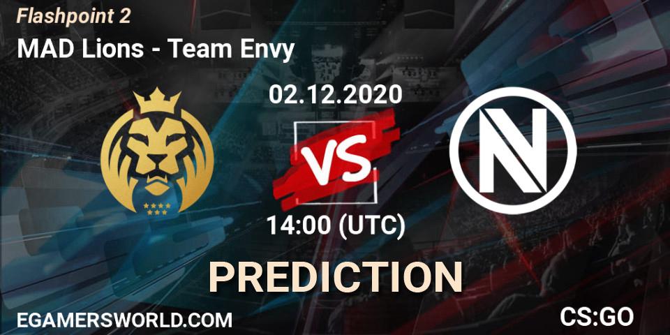 MAD Lions проти Team Envy: Поради щодо ставок, прогнози на матчі. 02.12.2020 at 14:00. Counter-Strike (CS2), Flashpoint Season 2