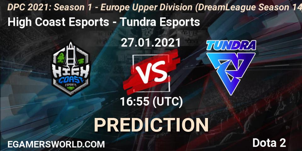 High Coast Esports проти Tundra Esports: Поради щодо ставок, прогнози на матчі. 27.01.2021 at 16:56. Dota 2, DPC 2021: Season 1 - Europe Upper Division (DreamLeague Season 14)