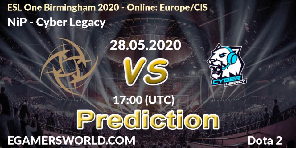 NiP проти Cyber Legacy: Поради щодо ставок, прогнози на матчі. 28.05.2020 at 16:18. Dota 2, ESL One Birmingham 2020 - Online: Europe/CIS