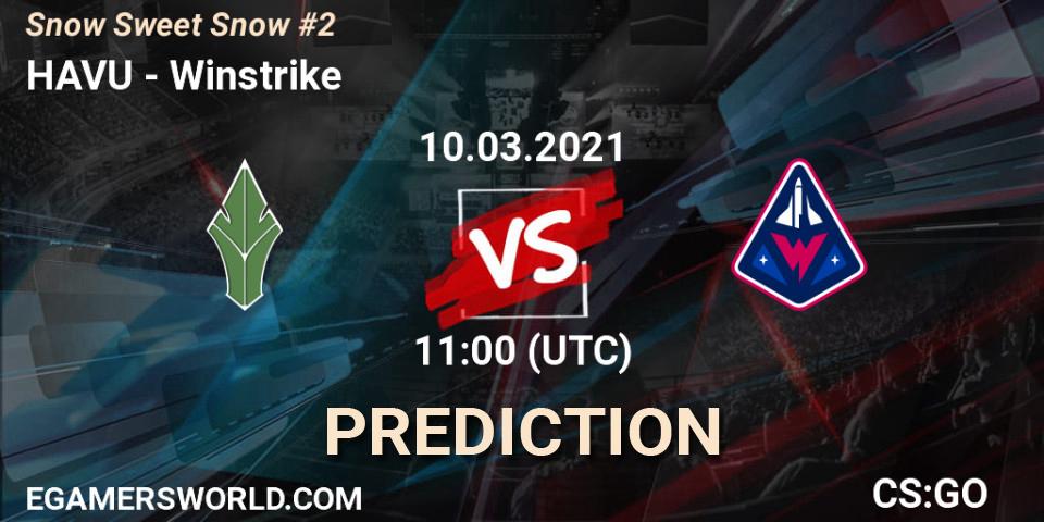 HAVU проти Winstrike: Поради щодо ставок, прогнози на матчі. 10.03.2021 at 14:15. Counter-Strike (CS2), Snow Sweet Snow #2