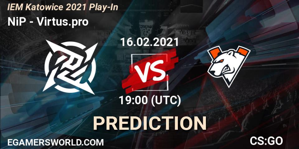 NiP проти Virtus.pro: Поради щодо ставок, прогнози на матчі. 16.02.2021 at 19:00. Counter-Strike (CS2), IEM Katowice 2021 Play-In