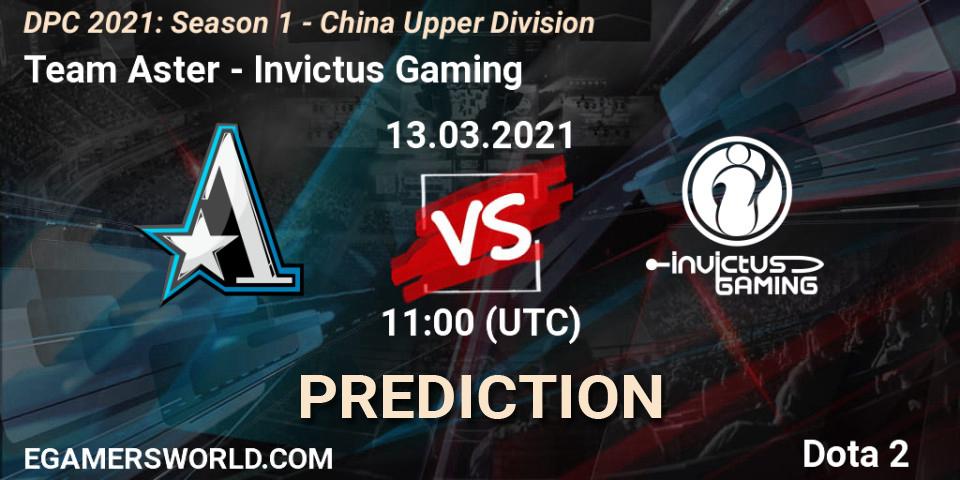 Team Aster проти Invictus Gaming: Поради щодо ставок, прогнози на матчі. 13.03.2021 at 11:07. Dota 2, DPC 2021: Season 1 - China Upper Division