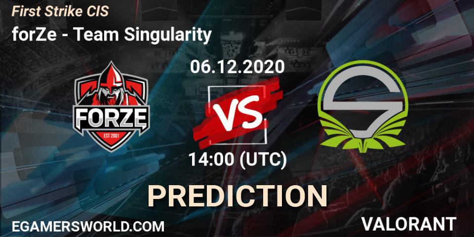 forZe проти Team Singularity: Поради щодо ставок, прогнози на матчі. 06.12.2020 at 14:00. VALORANT, First Strike CIS