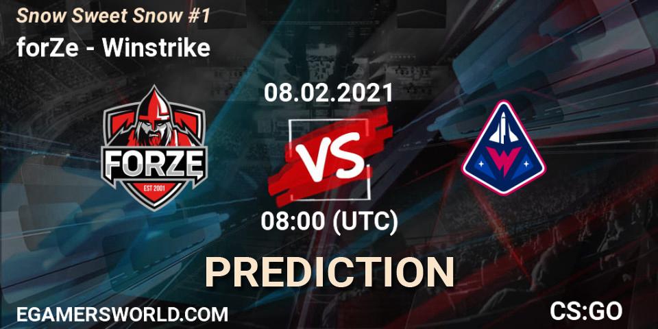 forZe проти Winstrike: Поради щодо ставок, прогнози на матчі. 08.02.2021 at 08:00. Counter-Strike (CS2), Snow Sweet Snow #1