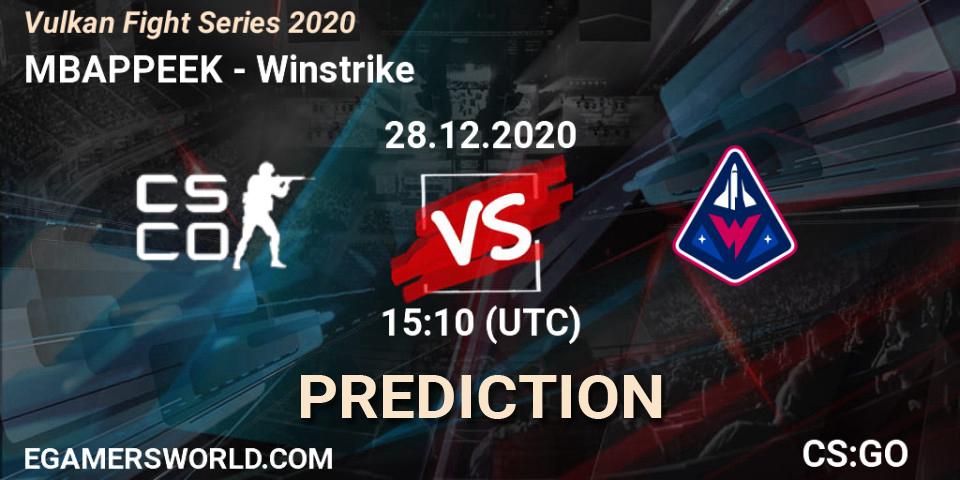 MBAPPEEK проти Winstrike: Поради щодо ставок, прогнози на матчі. 28.12.2020 at 15:55. Counter-Strike (CS2), Vulkan Fight Series 2020