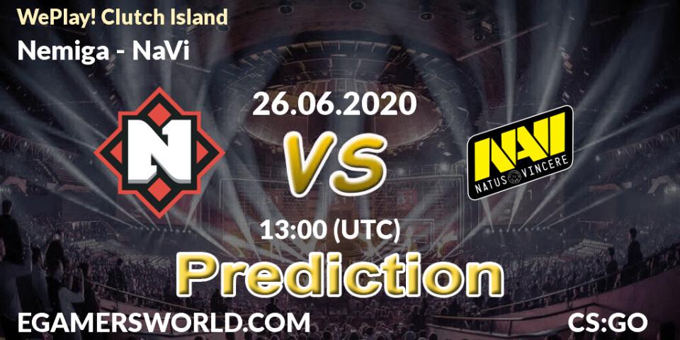 Nemiga проти NaVi: Поради щодо ставок, прогнози на матчі. 26.06.2020 at 12:30. Counter-Strike (CS2), WePlay! Clutch Island