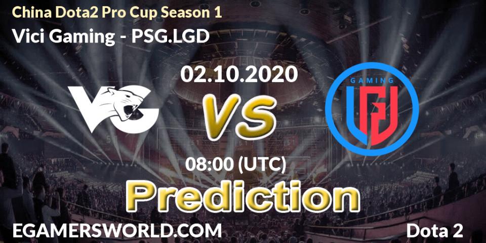 Vici Gaming проти PSG.LGD: Поради щодо ставок, прогнози на матчі. 02.10.2020 at 09:35. Dota 2, China Dota2 Pro Cup Season 1