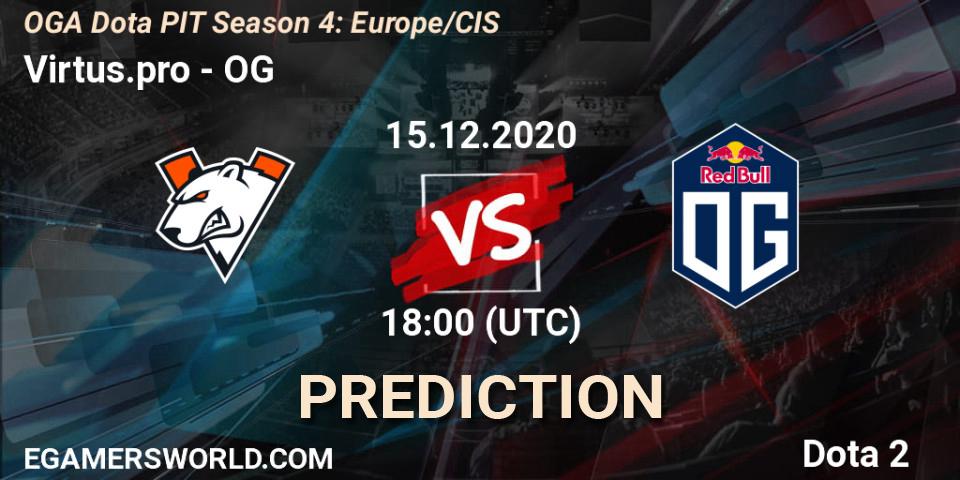 Virtus.pro проти OG: Поради щодо ставок, прогнози на матчі. 15.12.2020 at 16:34. Dota 2, OGA Dota PIT Season 4: Europe/CIS