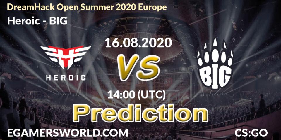 Heroic проти BIG: Поради щодо ставок, прогнози на матчі. 16.08.2020 at 14:00. Counter-Strike (CS2), DreamHack Open Summer 2020 Europe