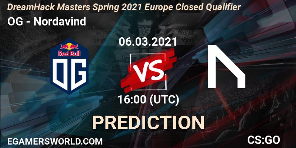 OG проти Nordavind: Поради щодо ставок, прогнози на матчі. 06.03.2021 at 16:00. Counter-Strike (CS2), DreamHack Masters Spring 2021 Europe Closed Qualifier