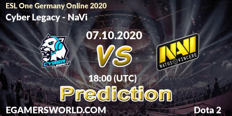 Cyber Legacy проти NaVi: Поради щодо ставок, прогнози на матчі. 07.10.2020 at 17:24. Dota 2, ESL One Germany 2020 Online