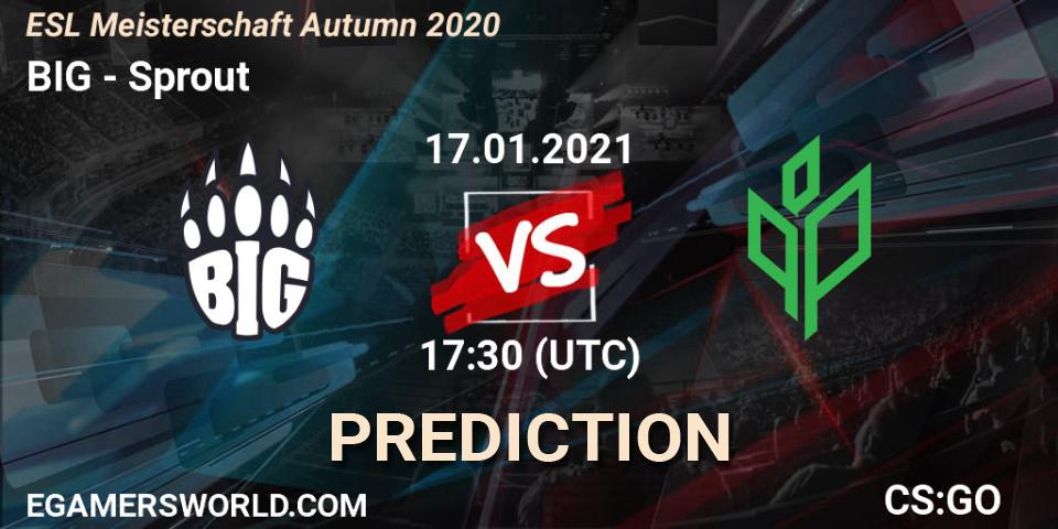 BIG проти Sprout: Поради щодо ставок, прогнози на матчі. 17.01.2021 at 17:30. Counter-Strike (CS2), ESL Meisterschaft Autumn 2020