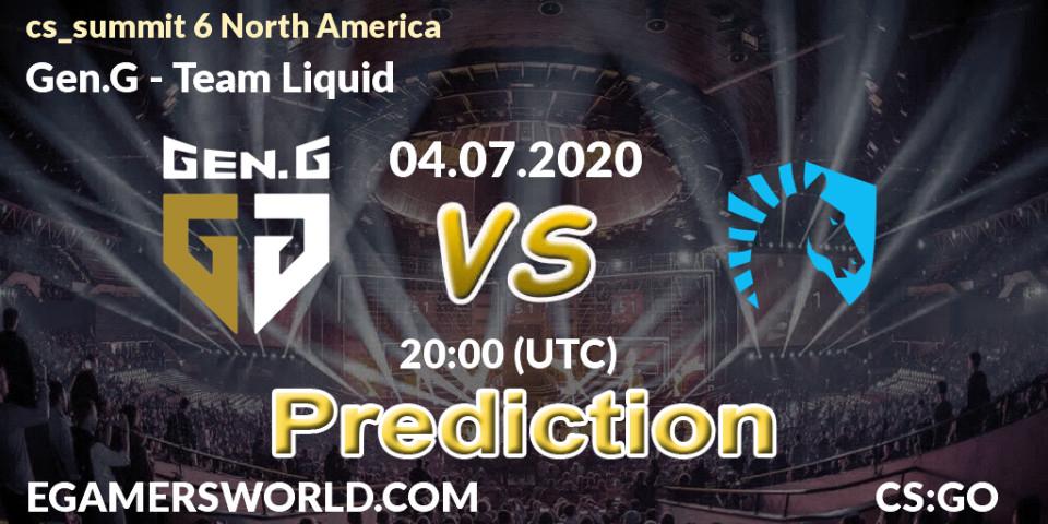 Gen.G проти Team Liquid: Поради щодо ставок, прогнози на матчі. 04.07.2020 at 20:00. Counter-Strike (CS2), cs_summit 6 North America