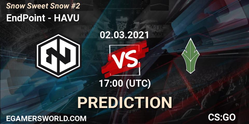 EndPoint проти HAVU: Поради щодо ставок, прогнози на матчі. 02.03.2021 at 17:00. Counter-Strike (CS2), Snow Sweet Snow #2
