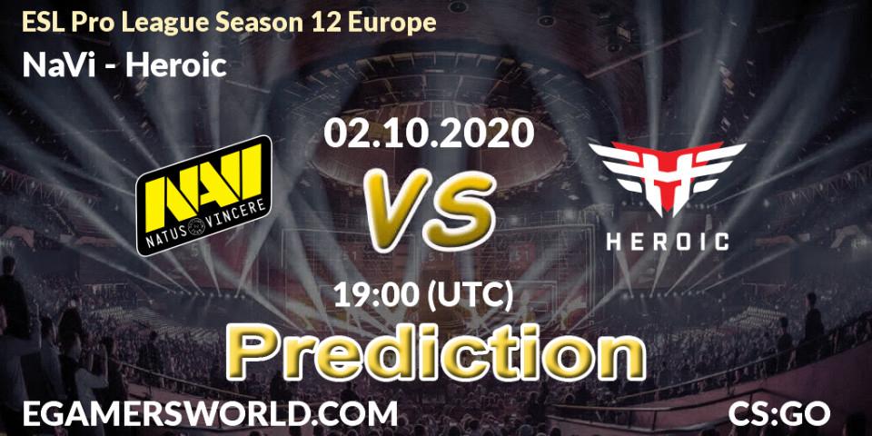 NaVi проти Heroic: Поради щодо ставок, прогнози на матчі. 02.10.2020 at 19:15. Counter-Strike (CS2), ESL Pro League Season 12 Europe
