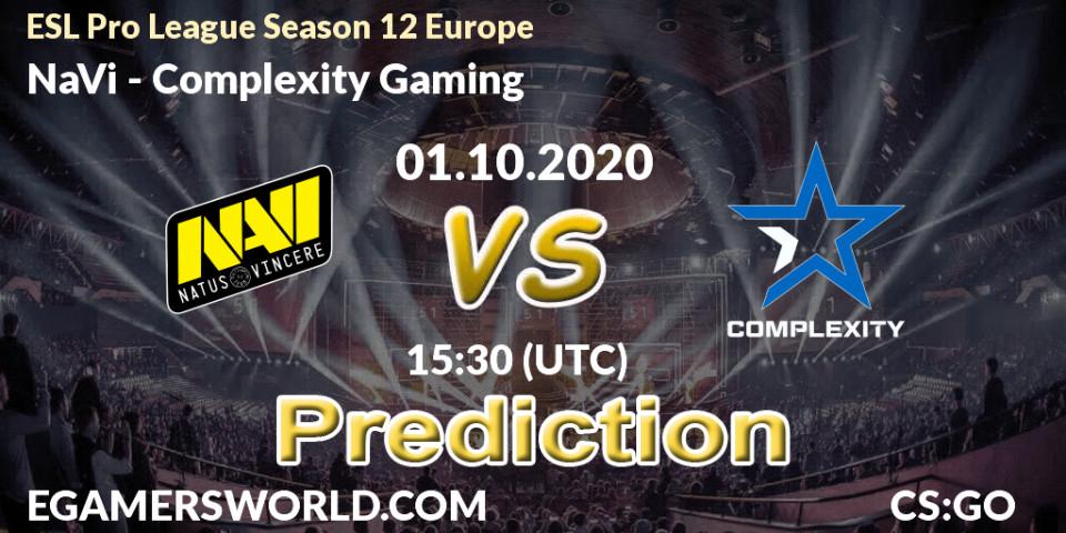 NaVi проти Complexity Gaming: Поради щодо ставок, прогнози на матчі. 01.10.2020 at 15:30. Counter-Strike (CS2), ESL Pro League Season 12 Europe