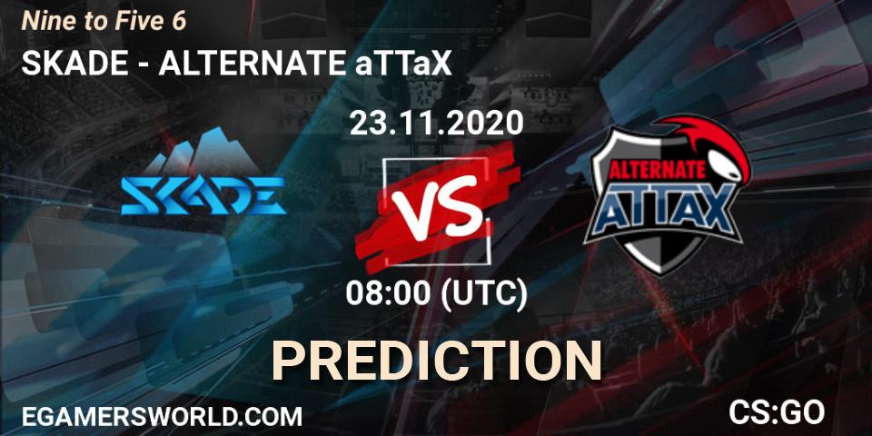SKADE проти ALTERNATE aTTaX: Поради щодо ставок, прогнози на матчі. 23.11.2020 at 08:00. Counter-Strike (CS2), Nine to Five 6