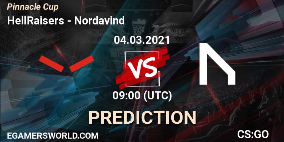 HellRaisers проти Nordavind: Поради щодо ставок, прогнози на матчі. 04.03.2021 at 09:00. Counter-Strike (CS2), Pinnacle Cup #1