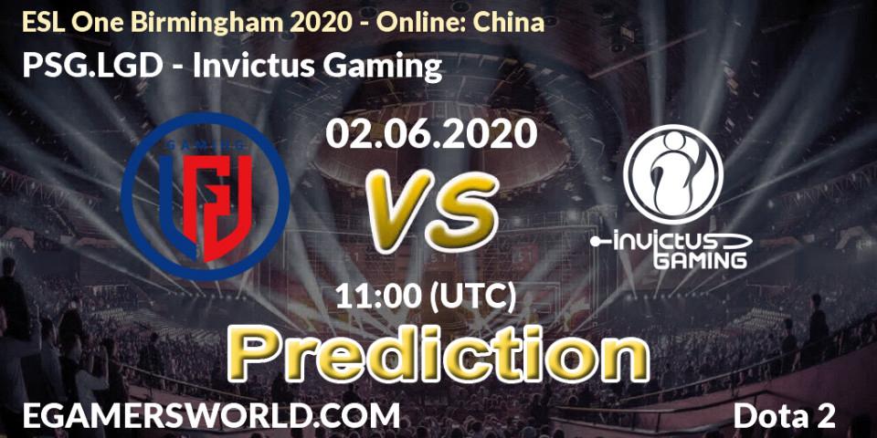 PSG.LGD проти Invictus Gaming: Поради щодо ставок, прогнози на матчі. 02.06.2020 at 11:00. Dota 2, ESL One Birmingham 2020 - Online: China