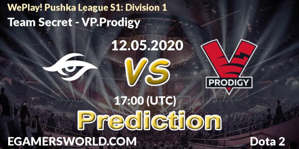 Team Secret проти VP.Prodigy: Поради щодо ставок, прогнози на матчі. 12.05.2020 at 16:44. Dota 2, WePlay! Pushka League S1: Division 1